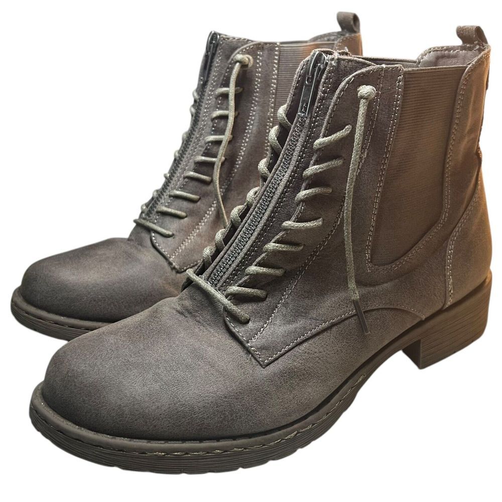 Very G NEW Old‎ Times Gray Taupe Ankle Boots Size 10